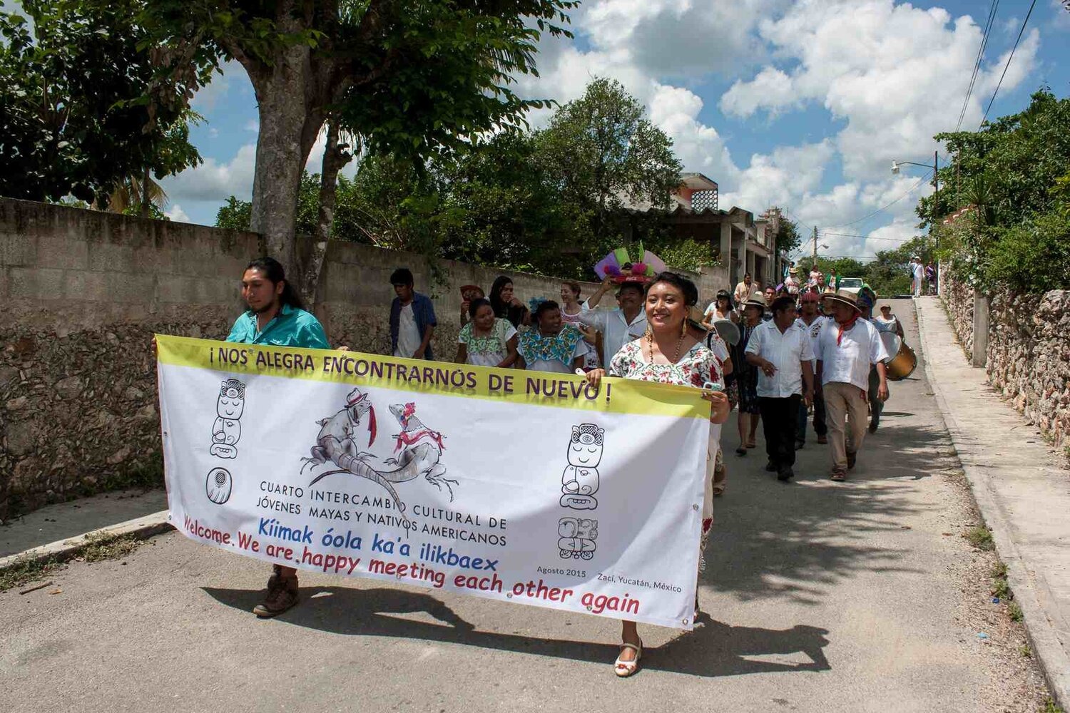  - The Yakanal Indigenous Youth Cultural Exchange group on parade in Valladolid, Yucatan, Mexico. (Photo Credit: Julian Cruz Cortes, Yakanal)